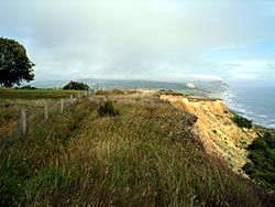 The golf course path looking east